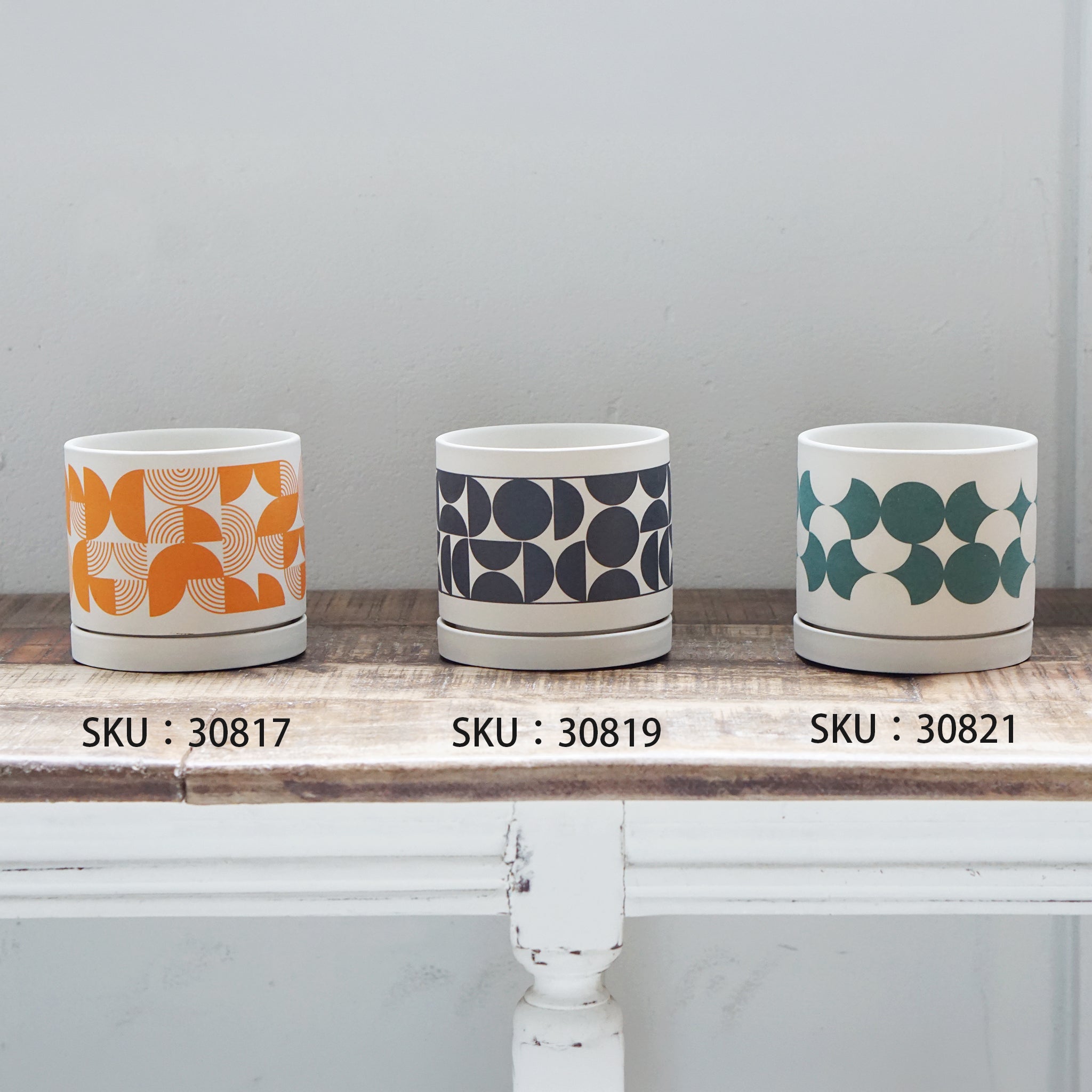 別倉庫発送】30817 パターンポット レトロサークル – POSH LIVING CO.,LTD