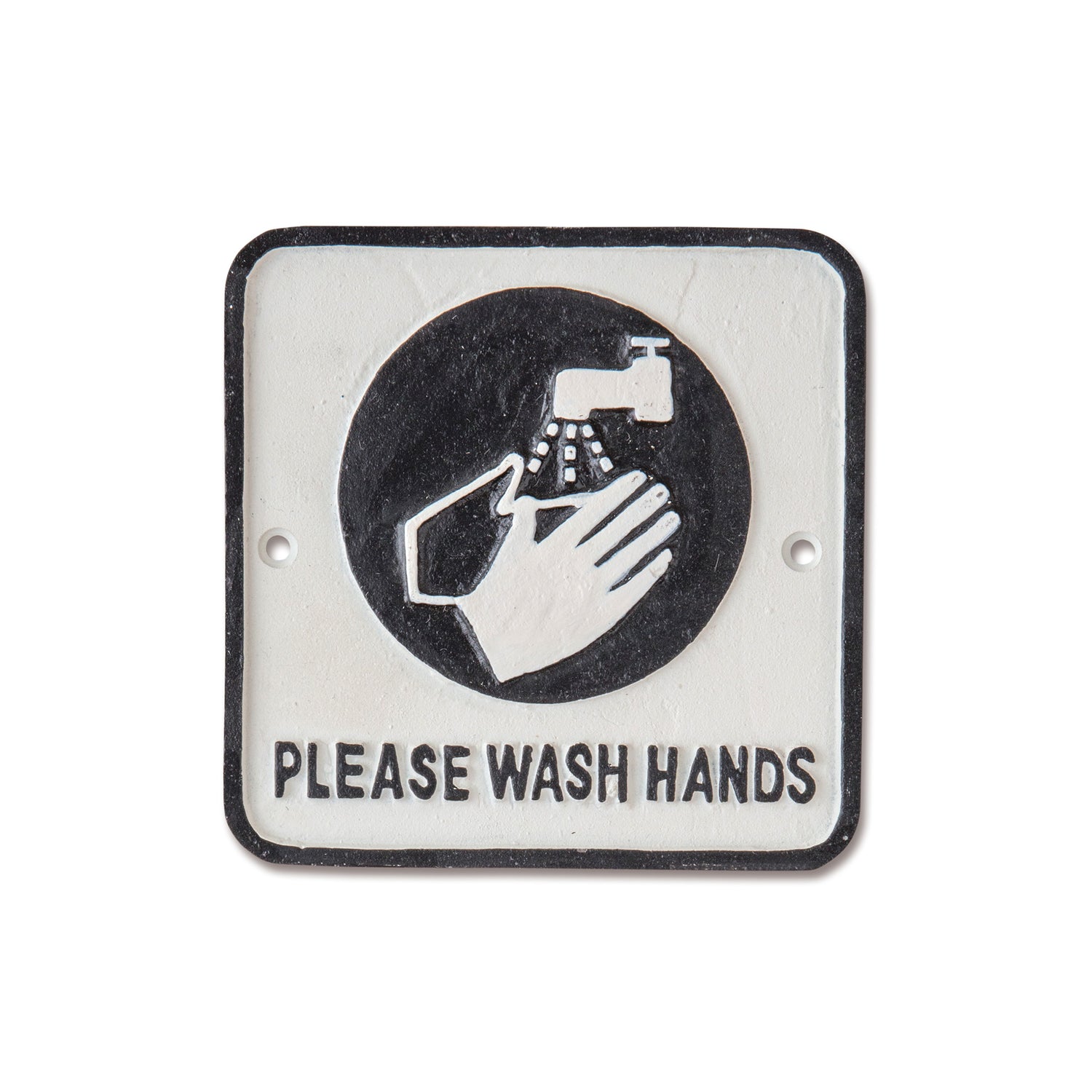 63419 アイアンプレート　WASH HANDS