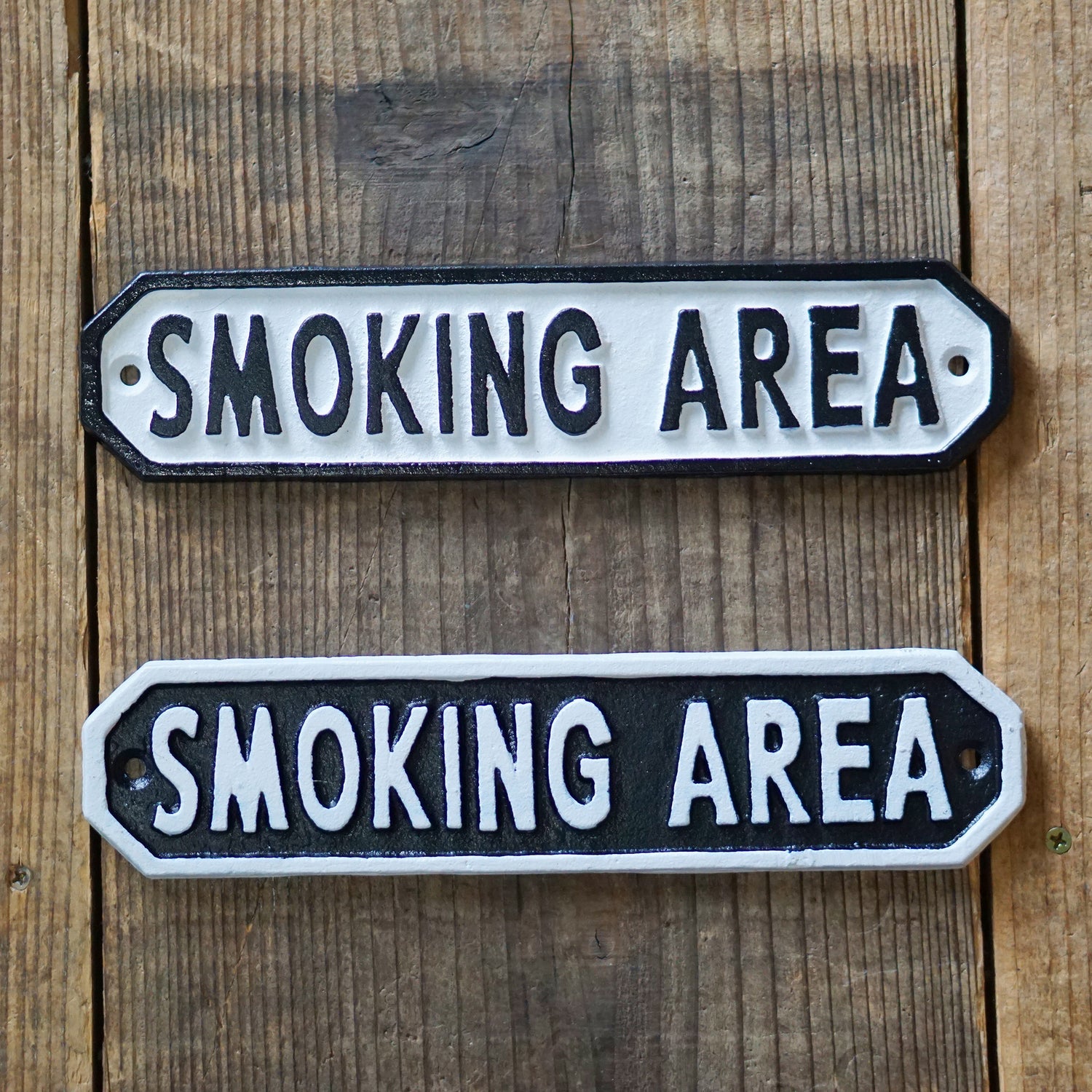 63591 サインプレート　SMOKING AREA　ホワイト